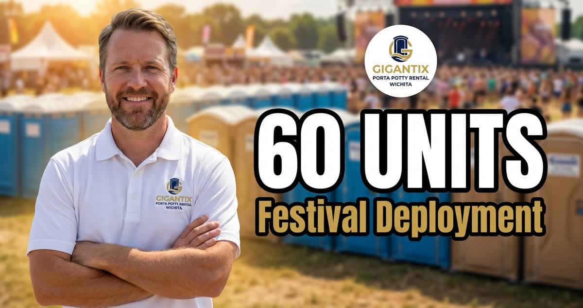 Large outdoor festival porta potty deployment